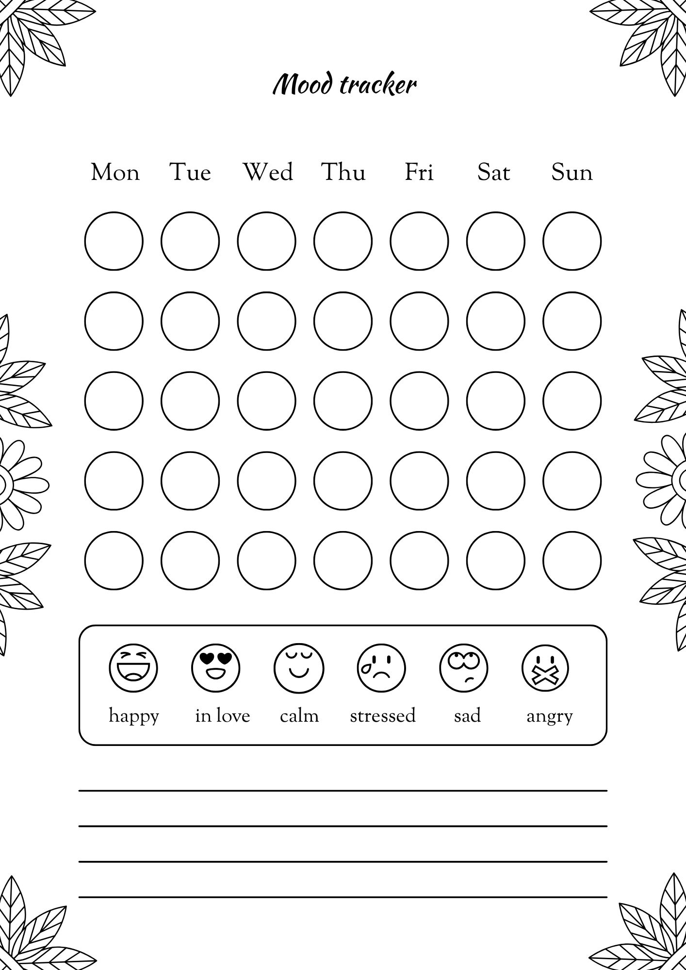 Self Care Coloring Book with Daily Journal