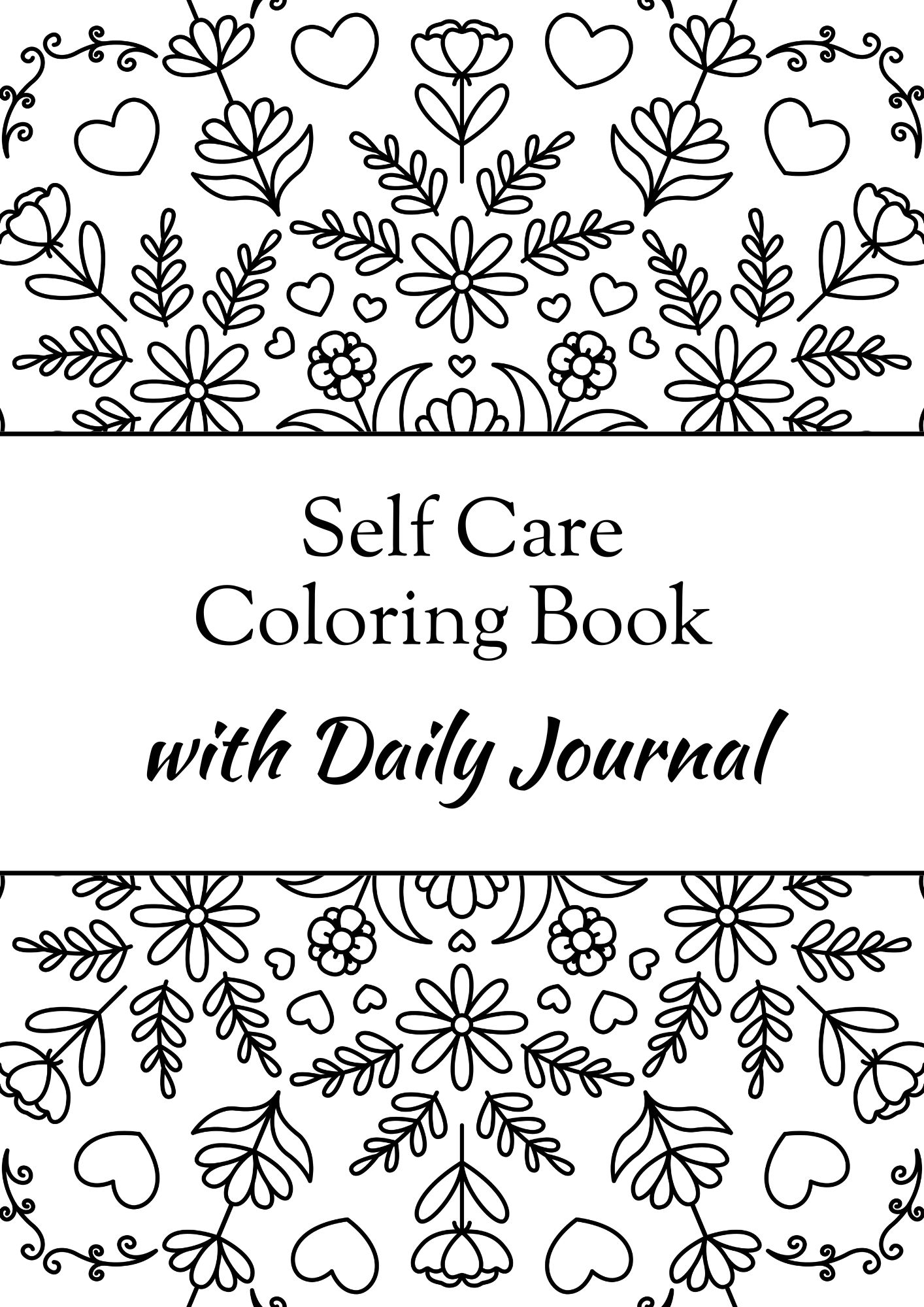 Self Care Coloring Book with Daily Journal