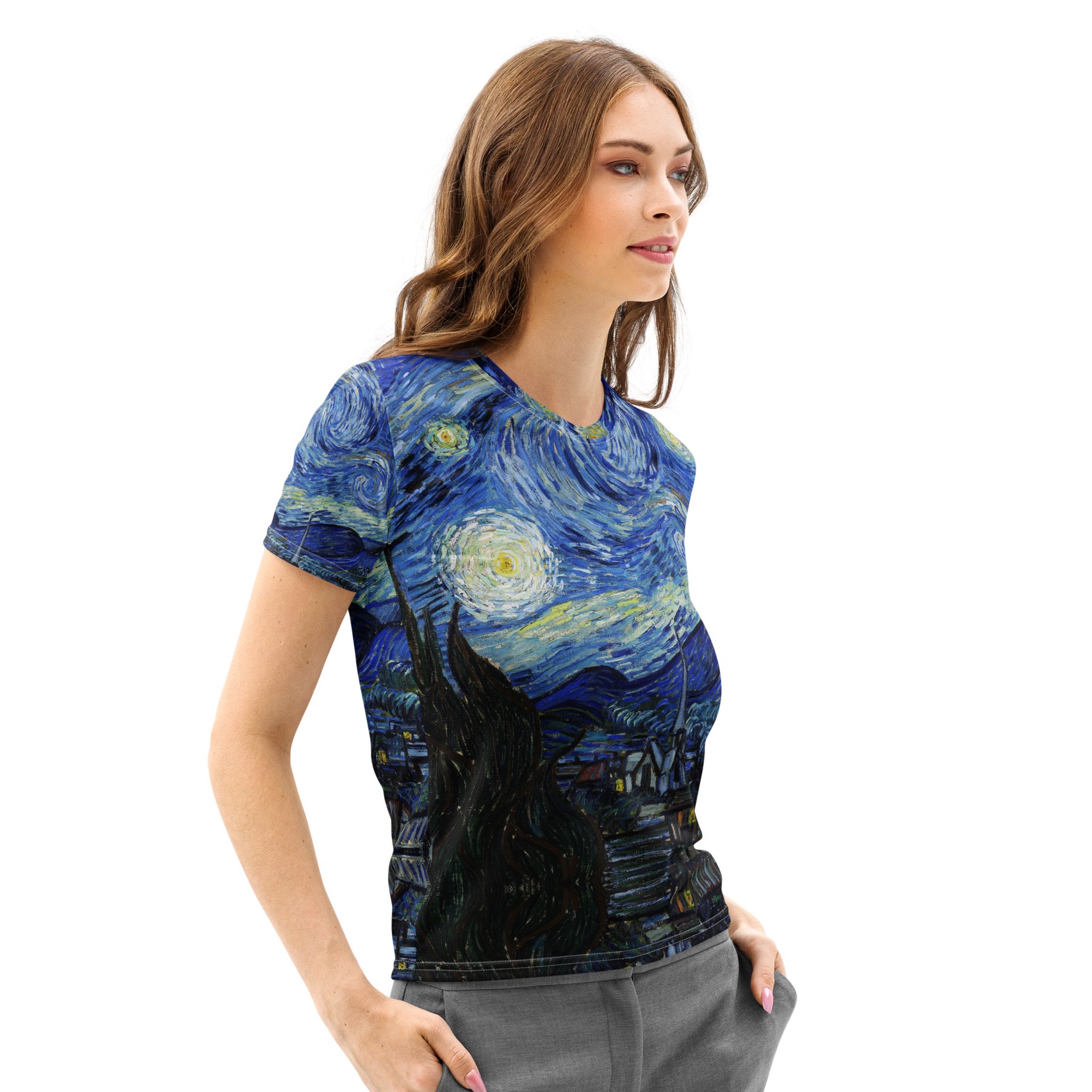 Vincent Van Gogh Women's Premium Soft Cotton All-Over-Print T-Shirt