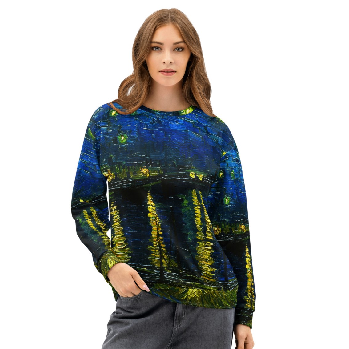 Vincent Van Gogh Unisex Premium Soft Cotton All-Over-Print Sweatshirt