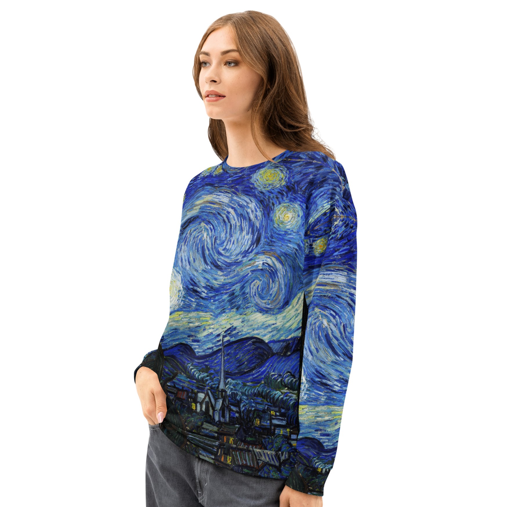 Vincent Van Gogh Unisex Premium Soft Cotton All-Over-Print Sweatshirt