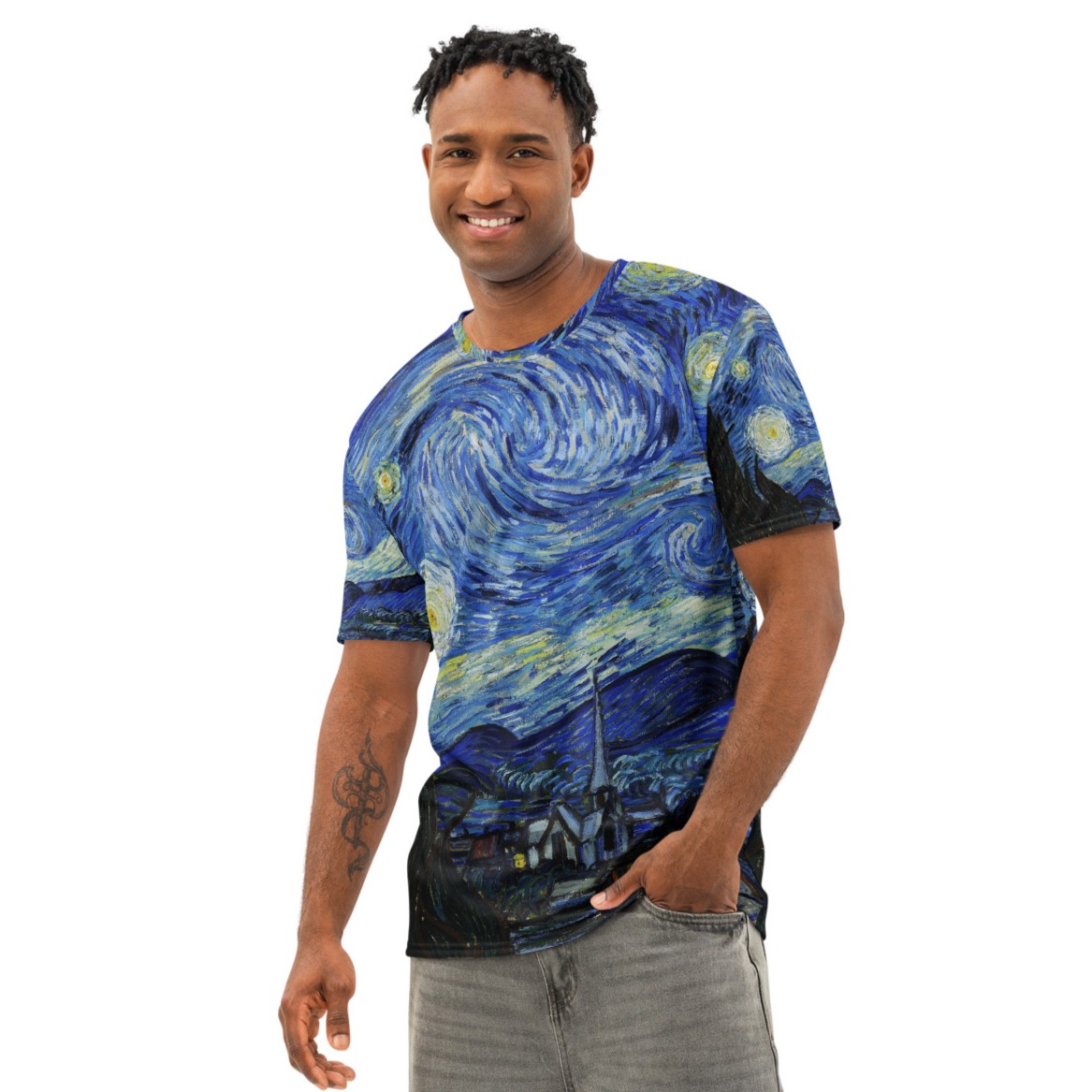 Vincent Van Gogh Men's Premium Soft Cotton All-Over-Print T-Shirt