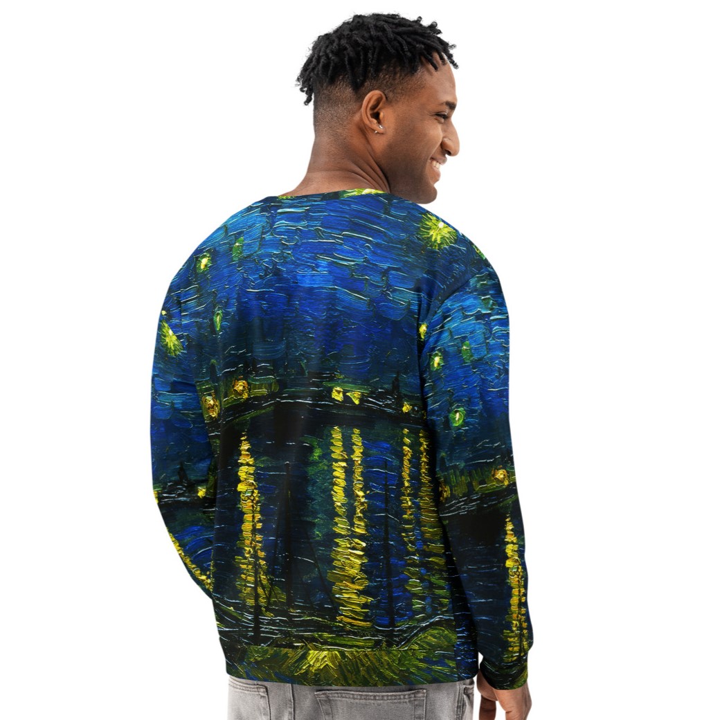 Vincent Van Gogh Unisex Premium Soft Cotton All-Over-Print Sweatshirt