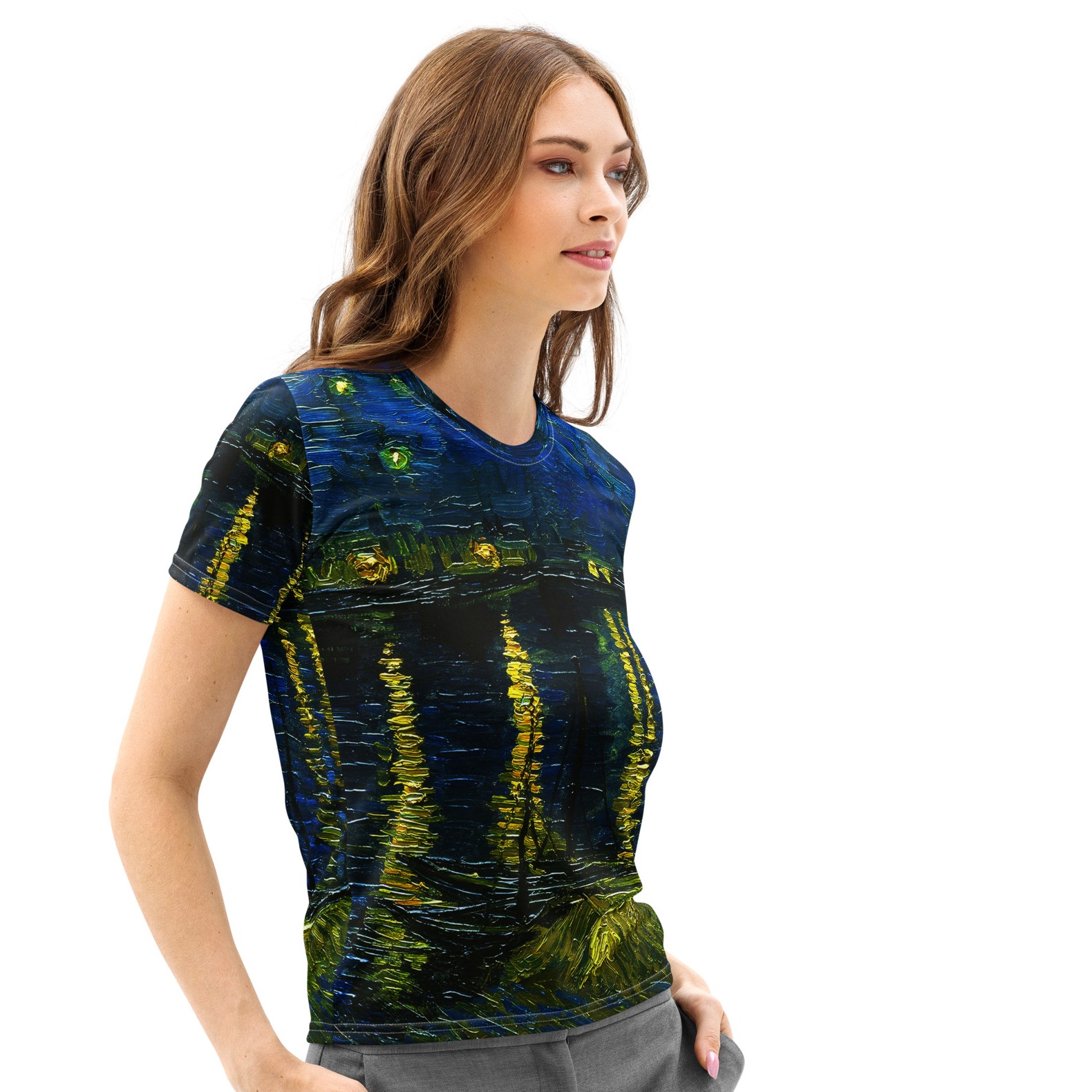 Vincent Van Gogh Women's Premium Soft Cotton All-Over-Print T-Shirt