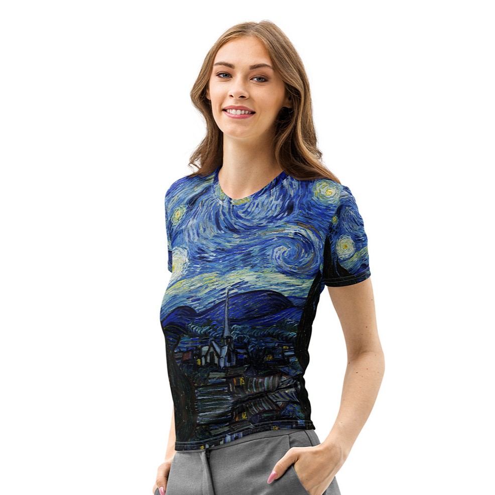 Vincent Van Gogh Women's Premium Soft Cotton All-Over-Print T-Shirt