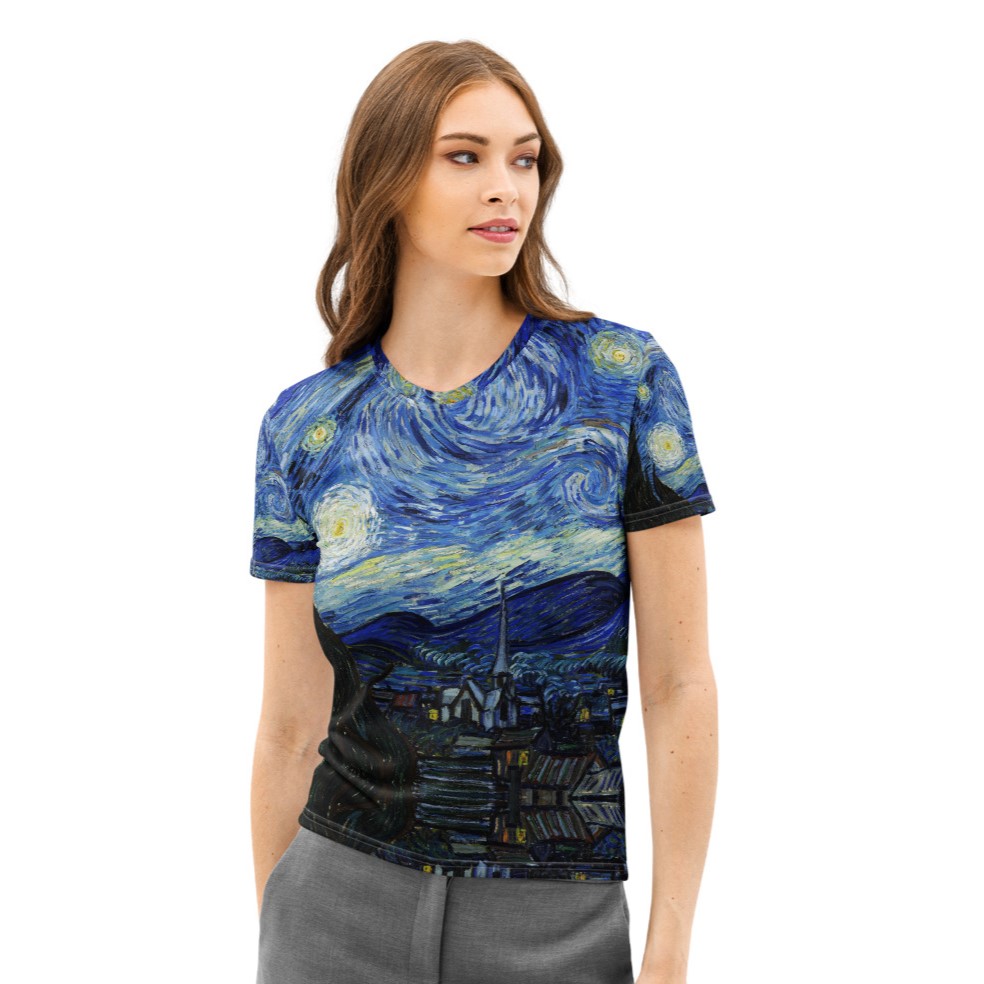 Vincent Van Gogh Women's Premium Soft Cotton All-Over-Print T-Shirt