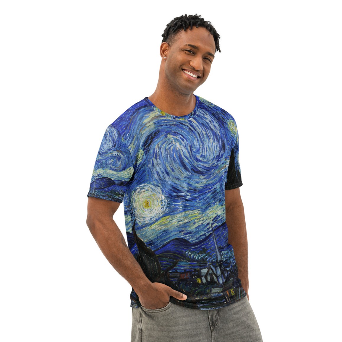 Vincent Van Gogh Men's Premium Soft Cotton All-Over-Print T-Shirt