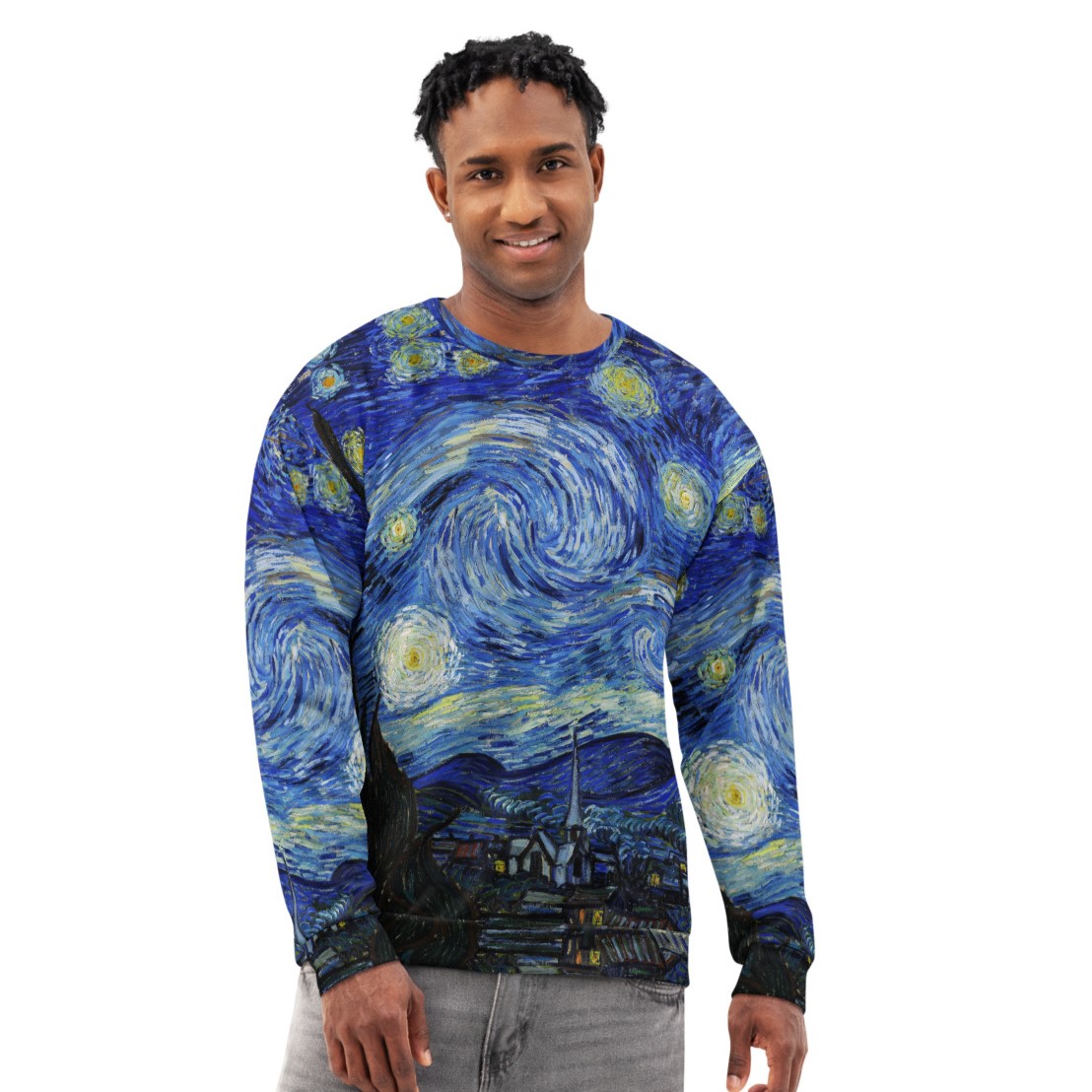 Vincent Van Gogh Unisex Premium Soft Cotton All-Over-Print Sweatshirt