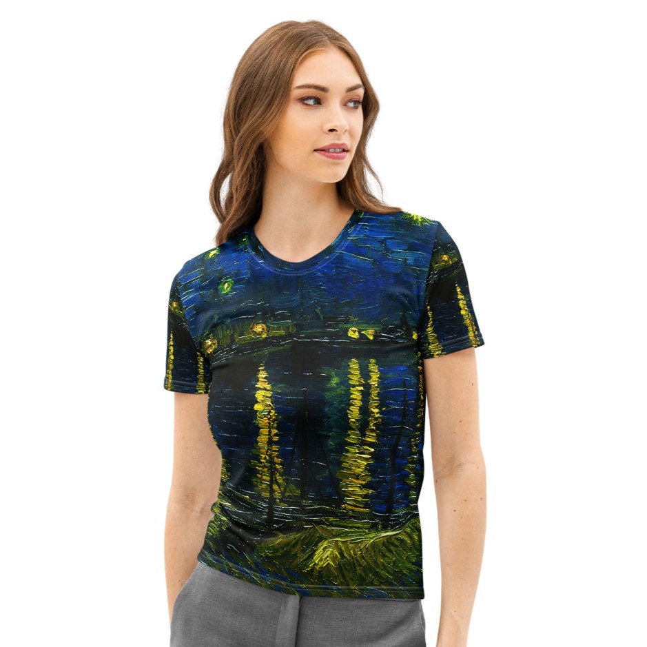 Vincent Van Gogh Women's Premium Soft Cotton All-Over-Print T-Shirt