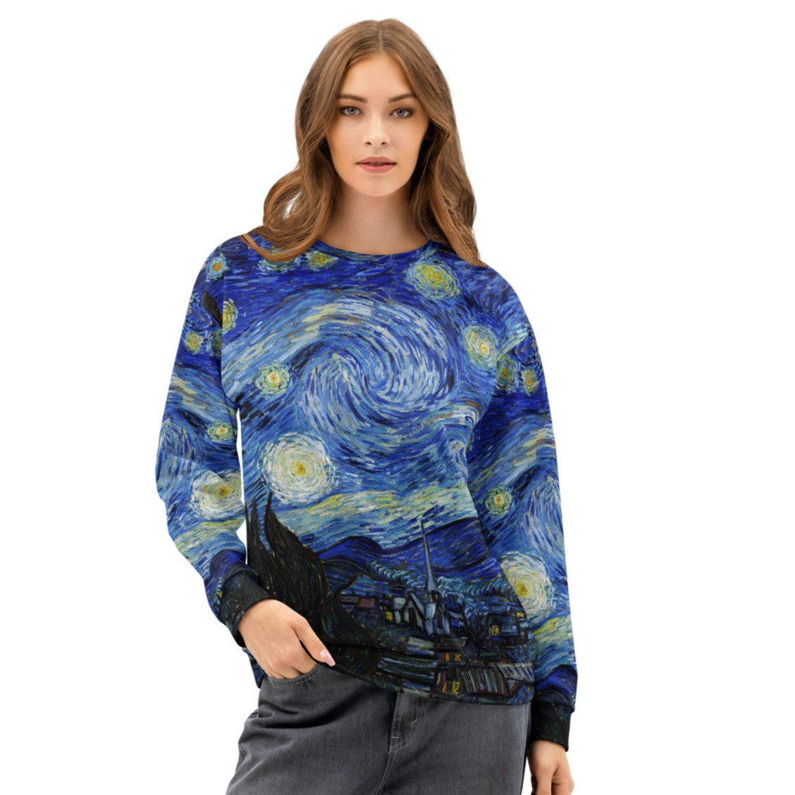 Vincent Van Gogh Unisex Premium Soft Cotton All-Over-Print Sweatshirt