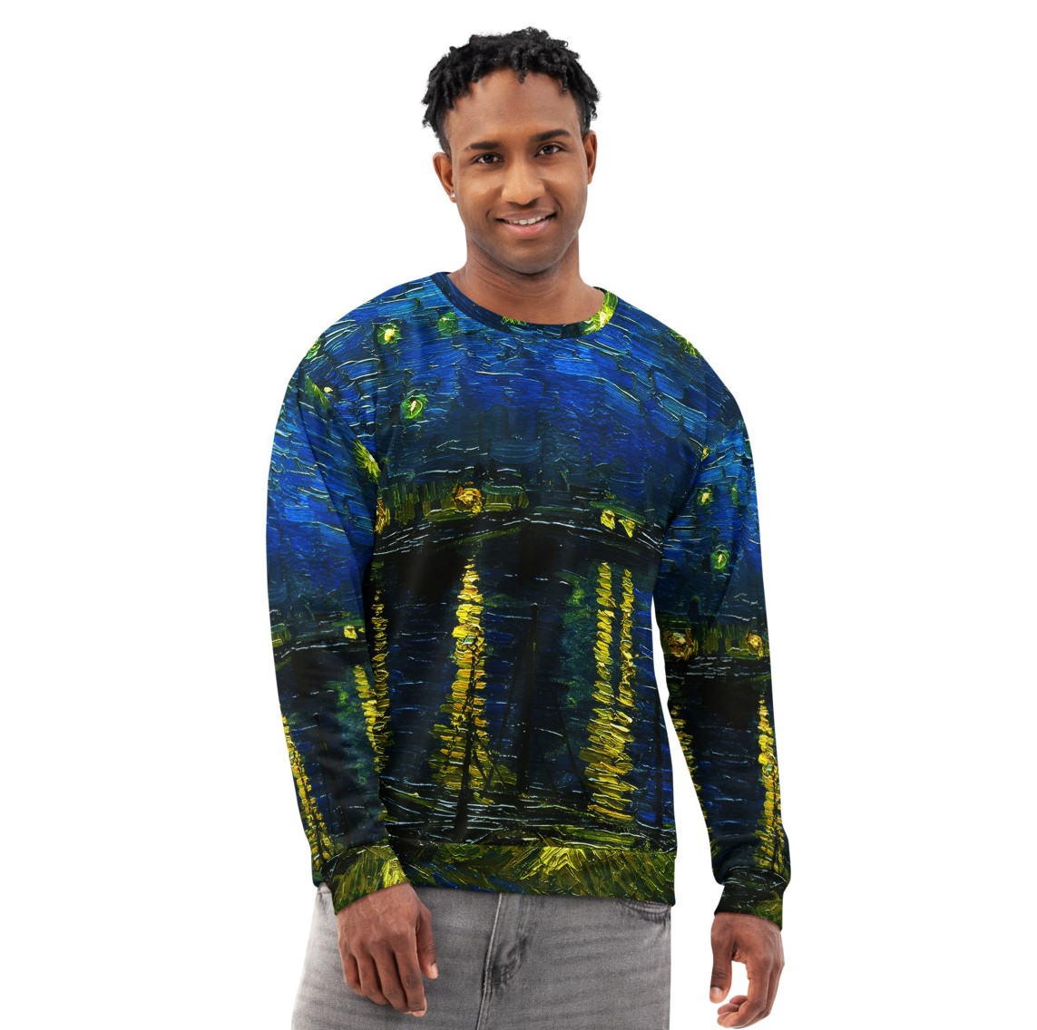 Vincent Van Gogh Unisex Premium Soft Cotton All-Over-Print Sweatshirt