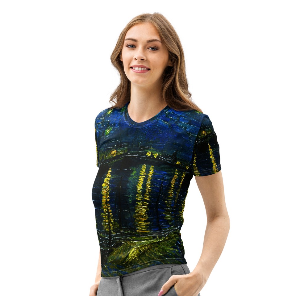 Vincent Van Gogh Women's Premium Soft Cotton All-Over-Print T-Shirt
