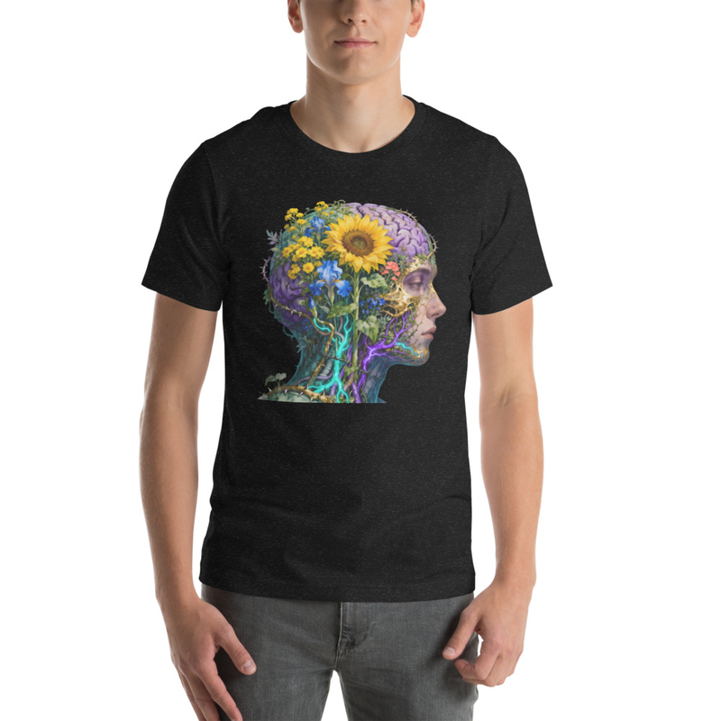 Neural Garden T-Shirt | Neurodivergent Brain Art | ADHD Autism Botanical Anatomy | Mental Health Awareness Tee