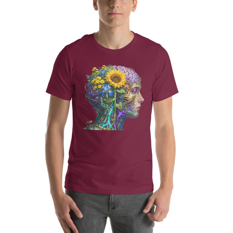 Neural Garden T-Shirt | Neurodivergent Brain Art | ADHD Autism Botanical Anatomy | Mental Health Awareness Tee