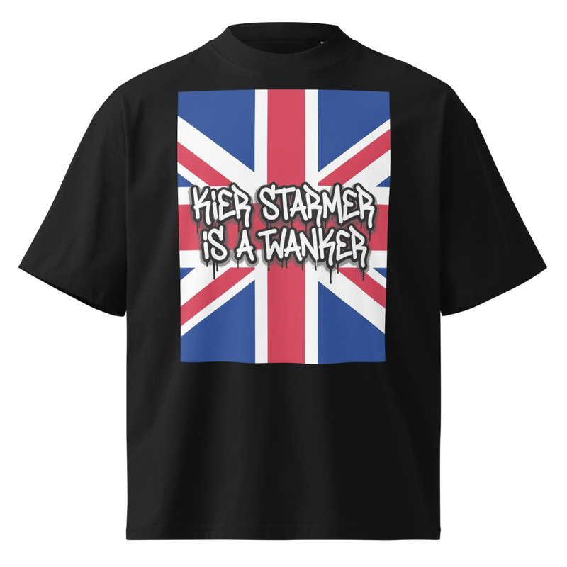 Unisex organic oversized high neck t-shirt KIER STARMER FUN