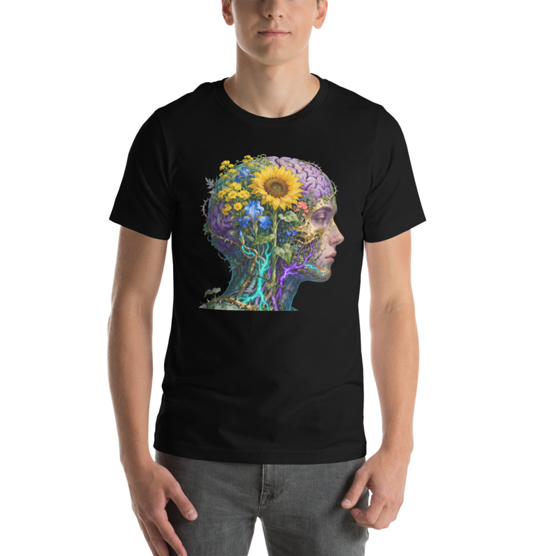 Neural Garden T-Shirt | Neurodivergent Brain Art | ADHD Autism Botanical Anatomy | Mental Health Awareness Tee