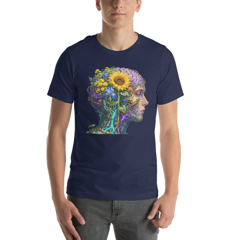 Neural Garden T-Shirt | Neurodivergent Brain Art | ADHD Autism Botanical Anatomy | Mental Health Awareness Tee