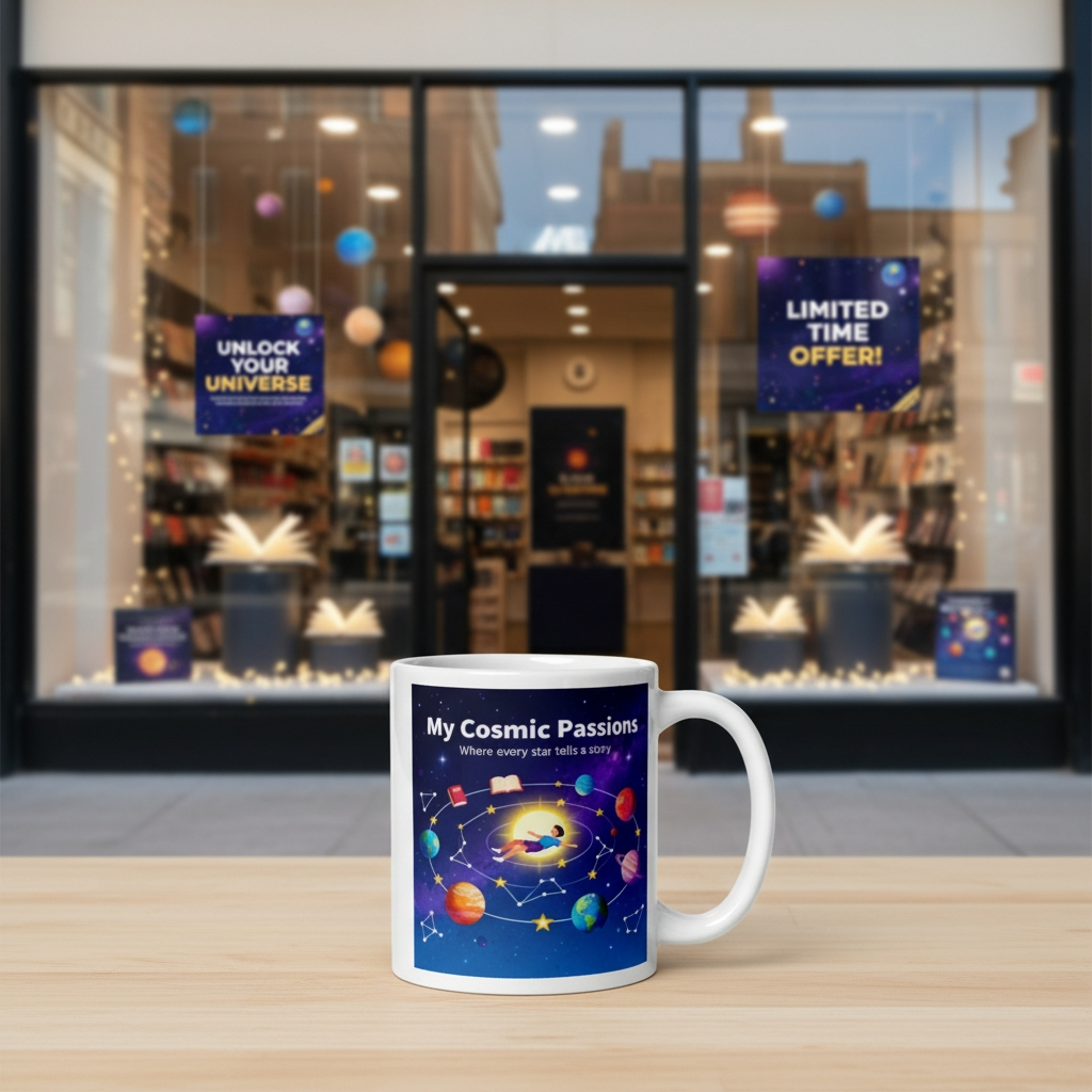 "My Cosmic Passions" White glossy mug