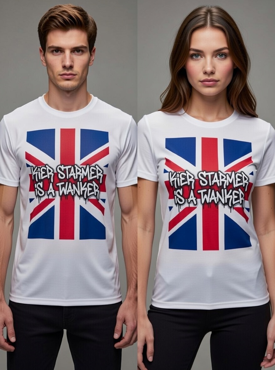 Unisex organic oversized high neck t-shirt KIER STARMER FUN