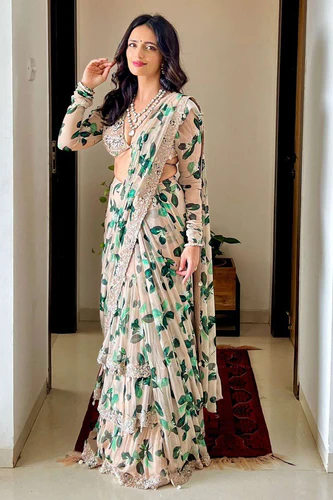 Floral Embroidered Saree