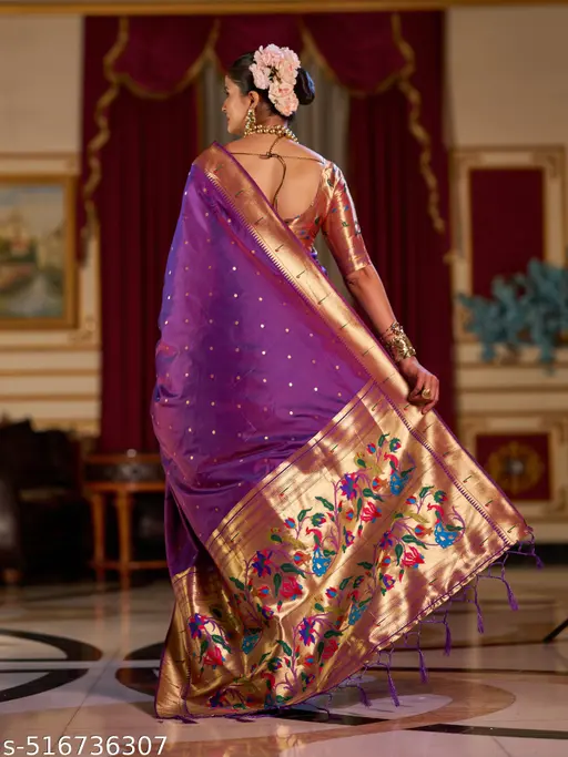 Elegant Purple Silk Saree