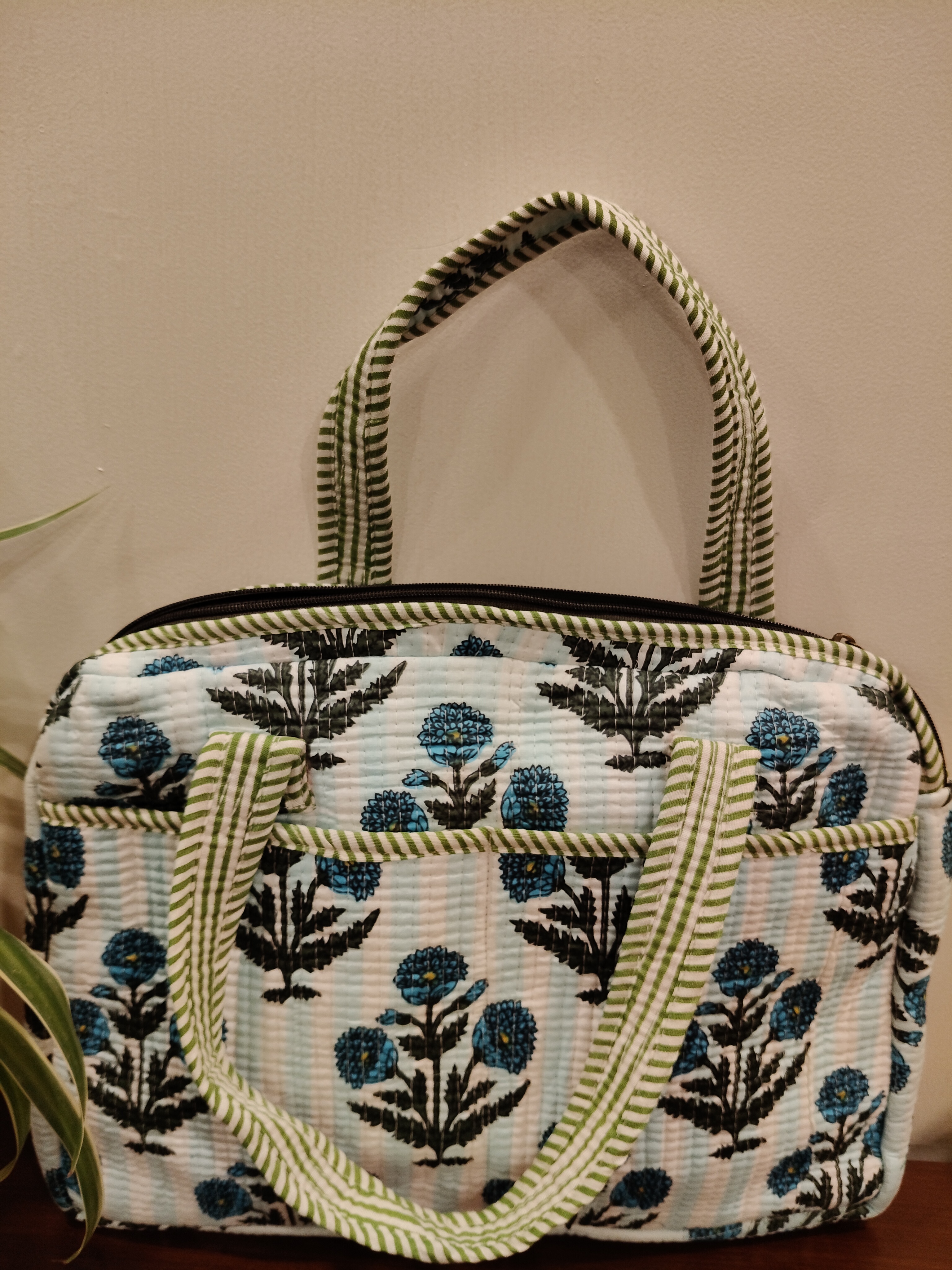 COTTON QUILTED LAPTOP BAG