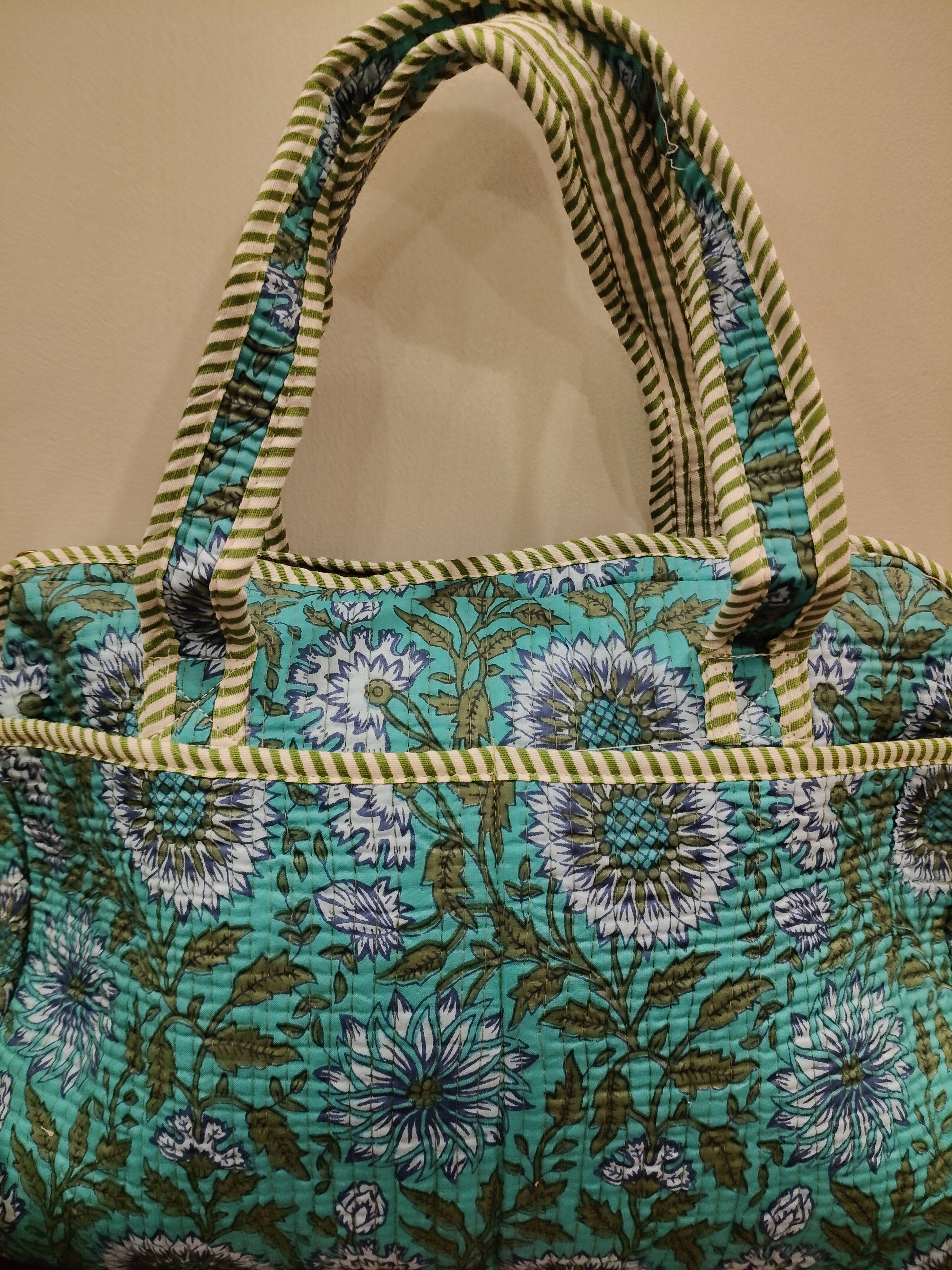 COTTON QUILTED LAPTOP BAG