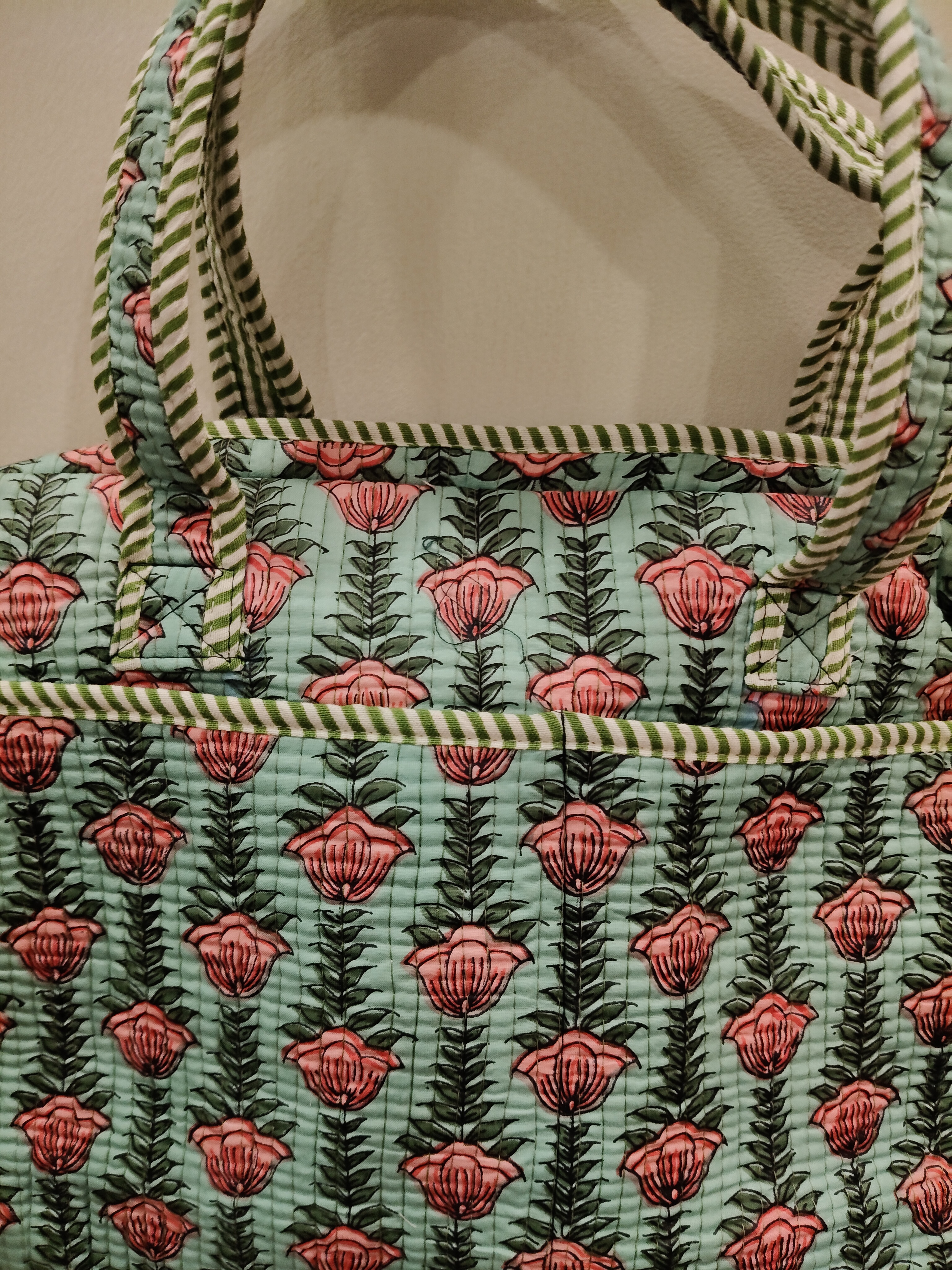 COTTON QUILTED LAPTOP BAG