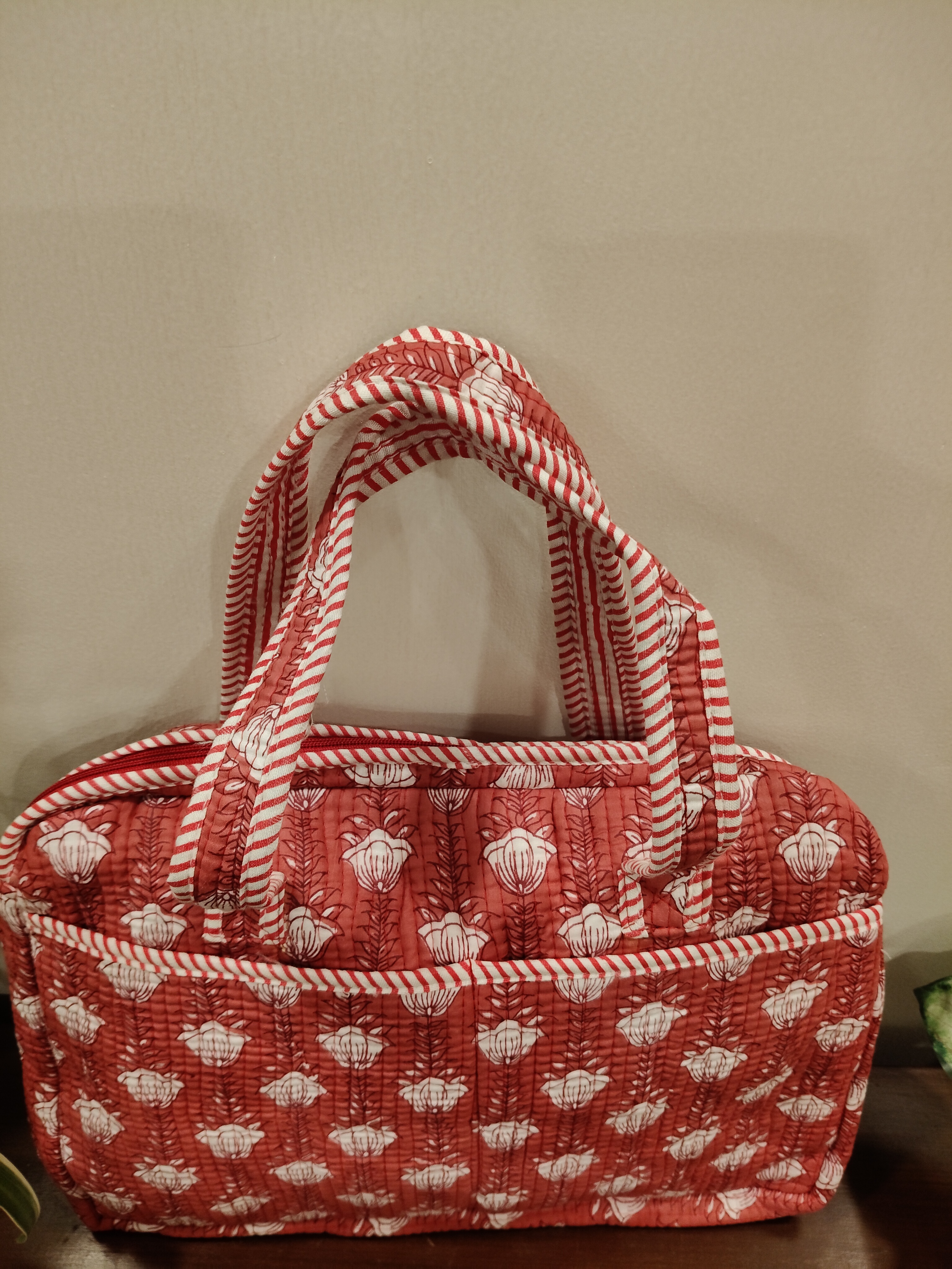 COTTON QUILTED LAPTOP BAG