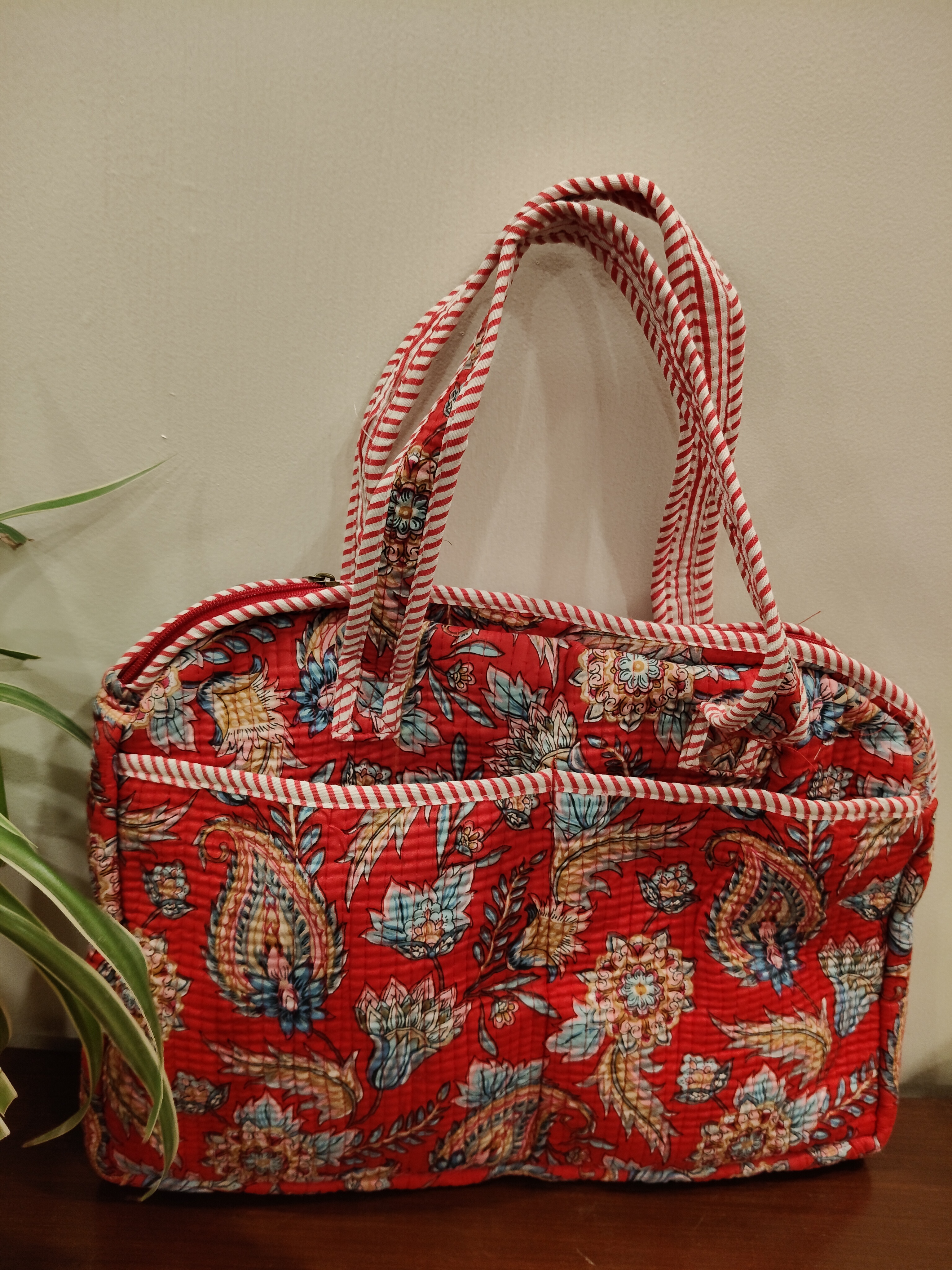 COTTON QUILTED LAPTOP BAG