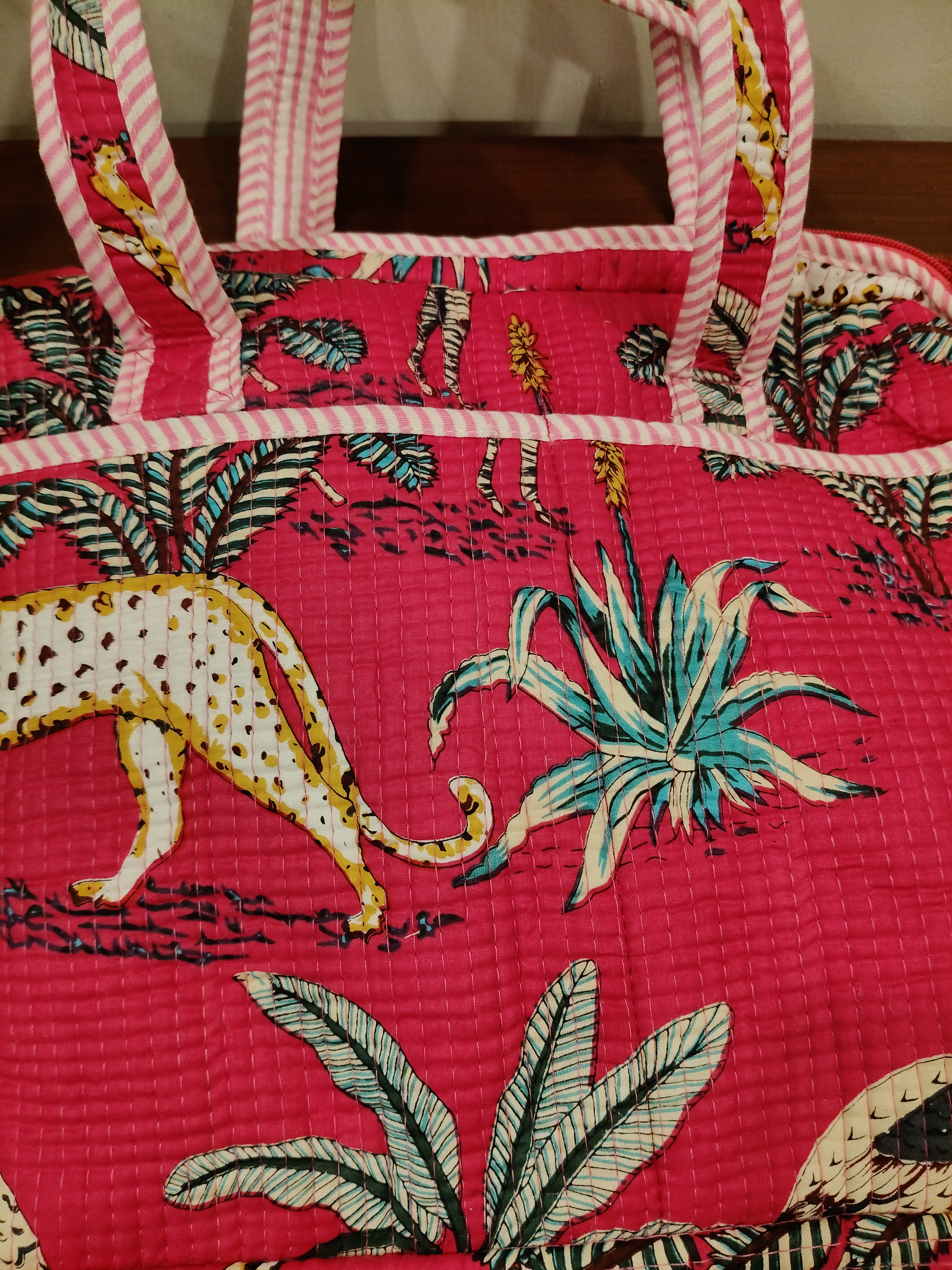 COTTON QUILTED LAPTOP BAG