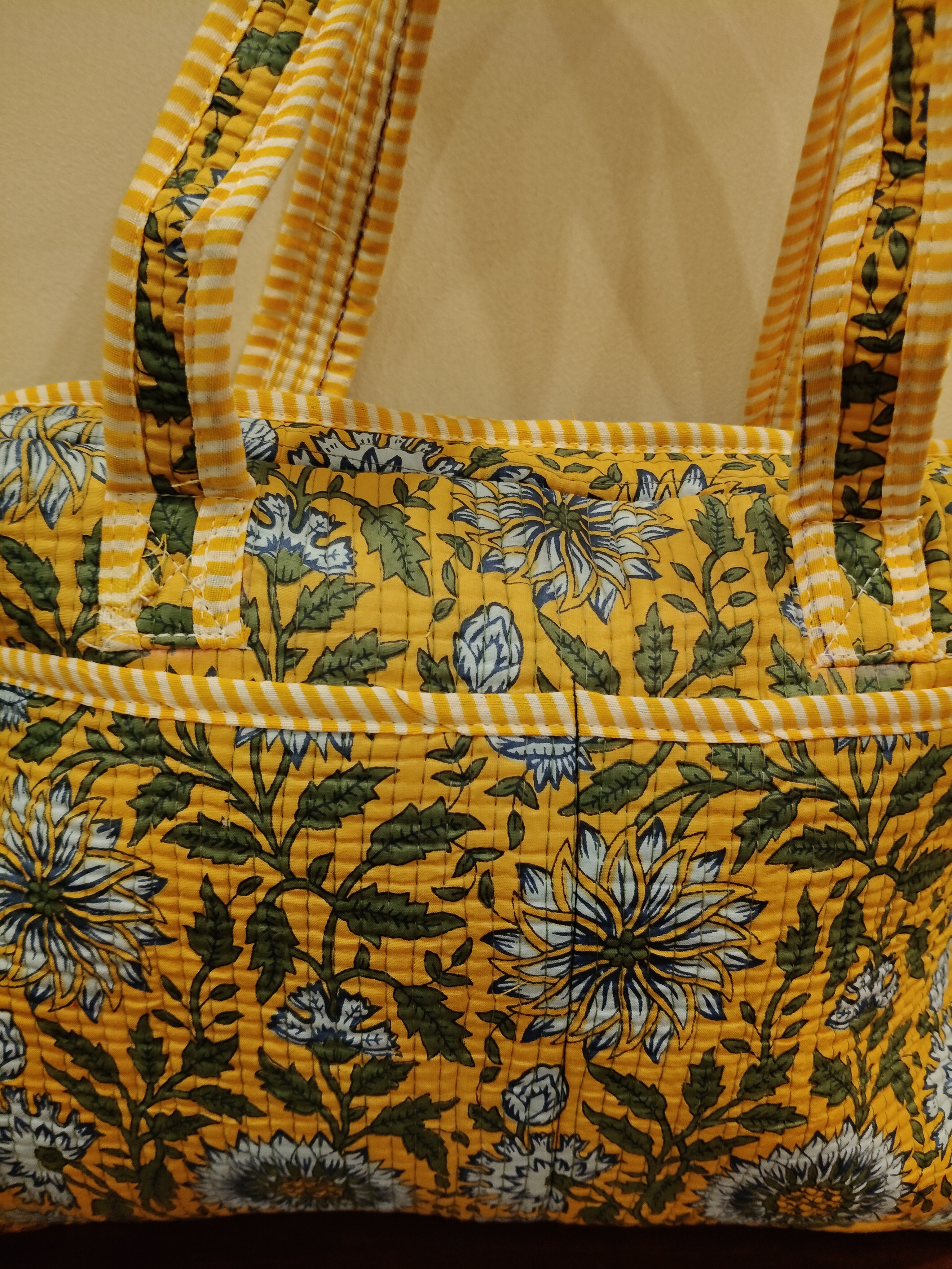 COTTON QUILTED LAPTOP BAG