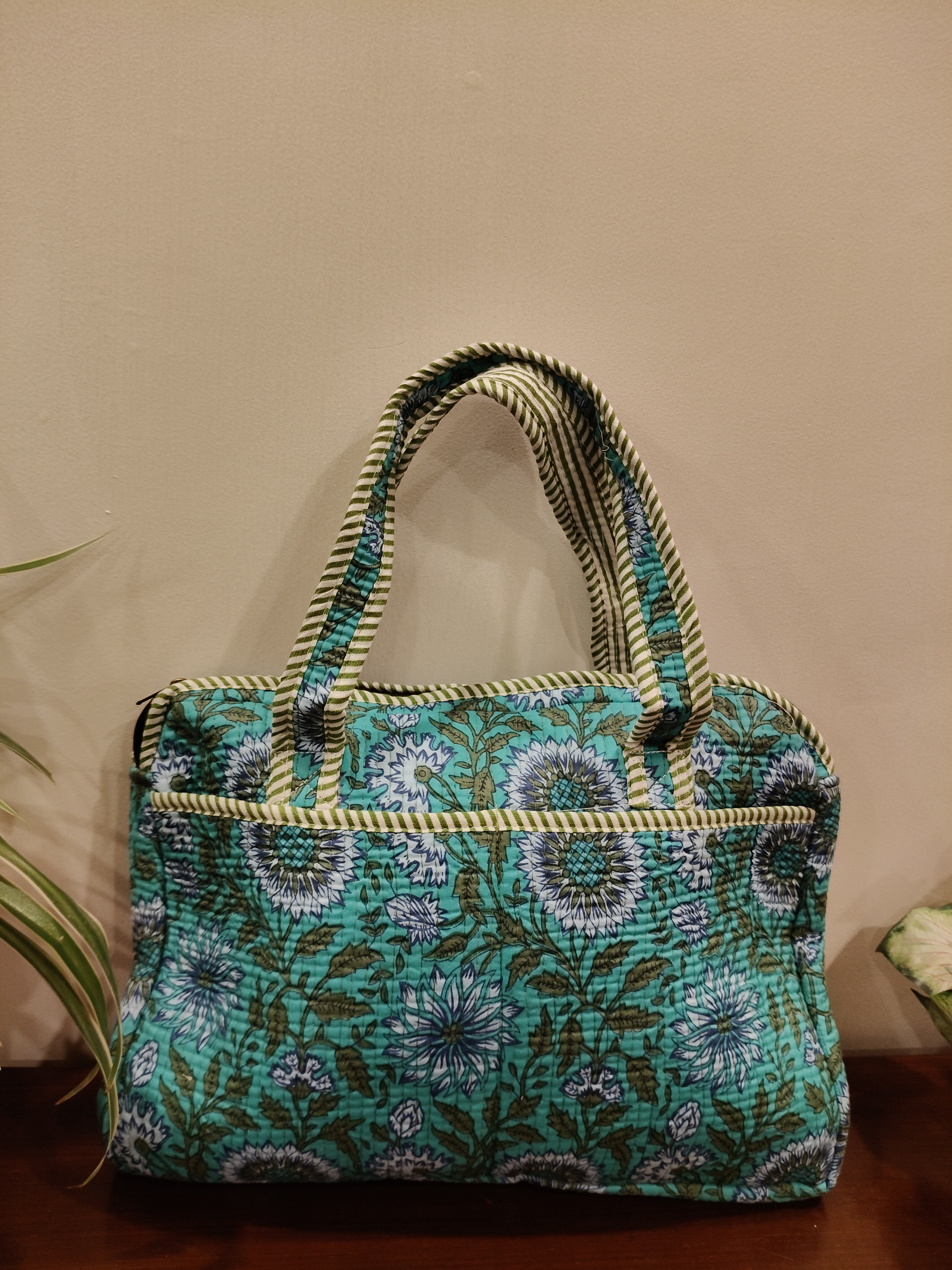 COTTON QUILTED LAPTOP BAG