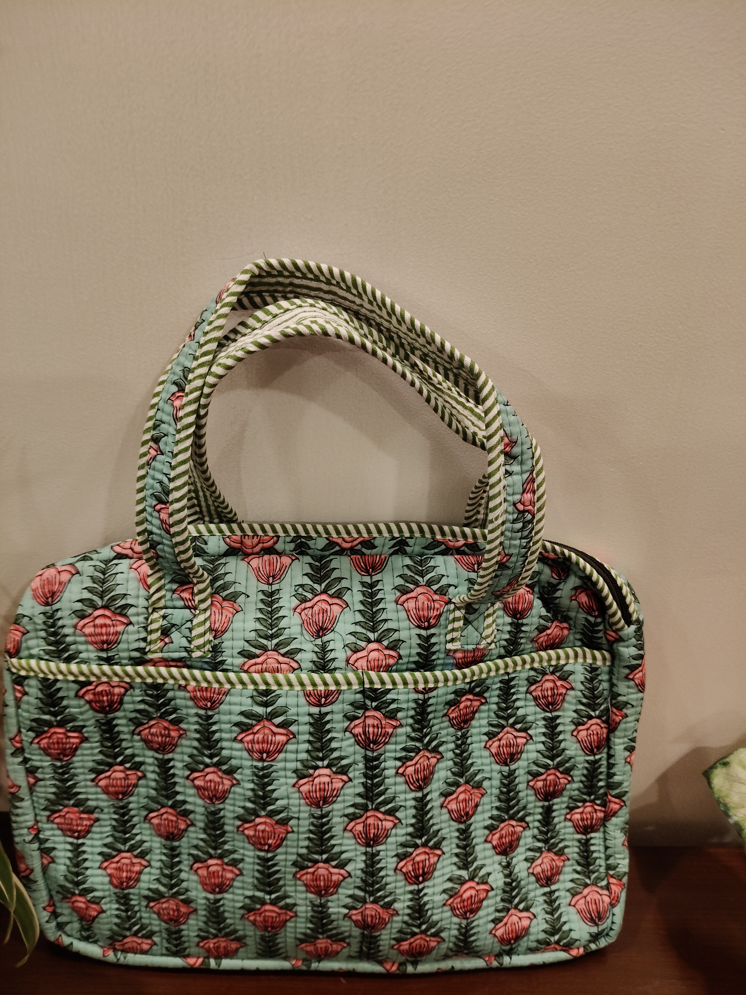 COTTON QUILTED LAPTOP BAG