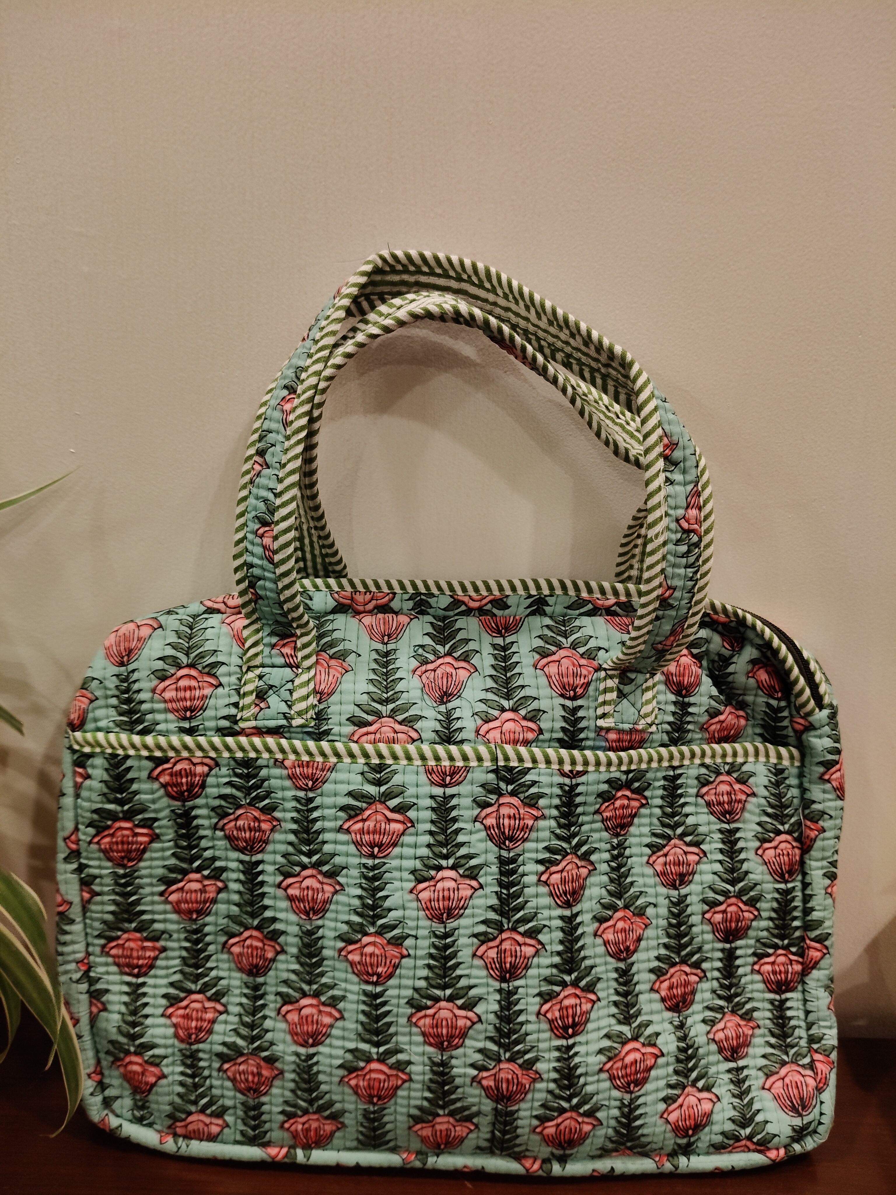 COTTON QUILTED LAPTOP BAG