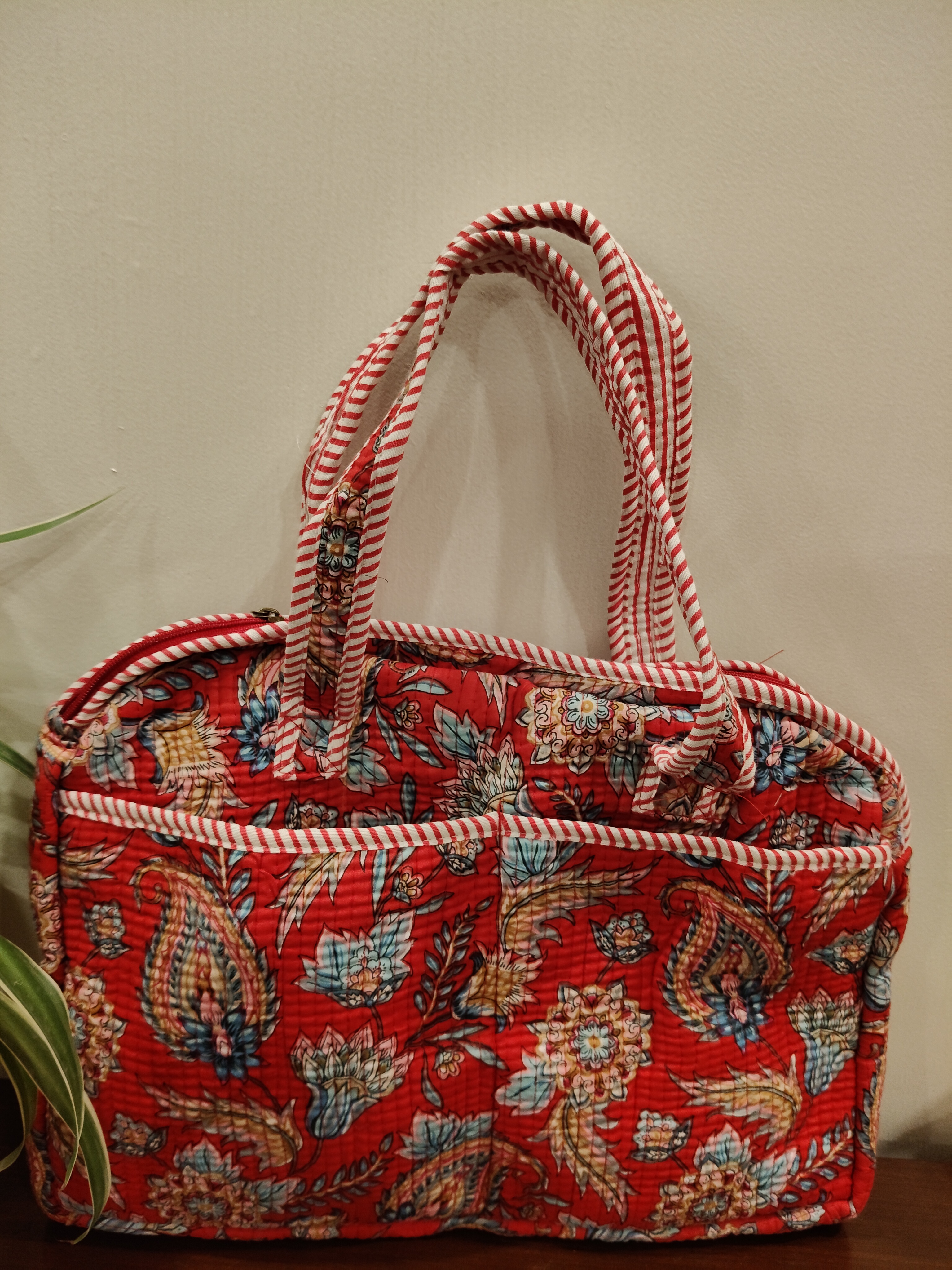 COTTON QUILTED LAPTOP BAG