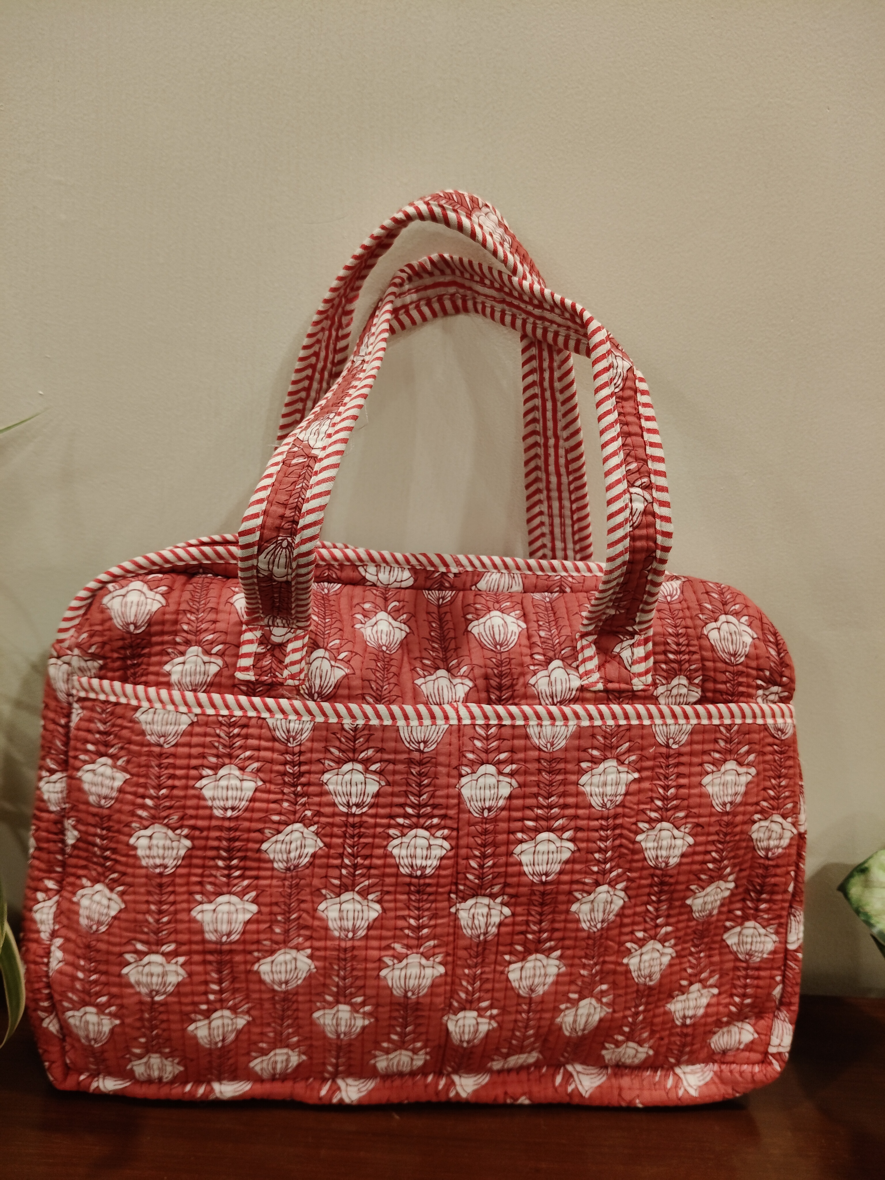 COTTON QUILTED LAPTOP BAG