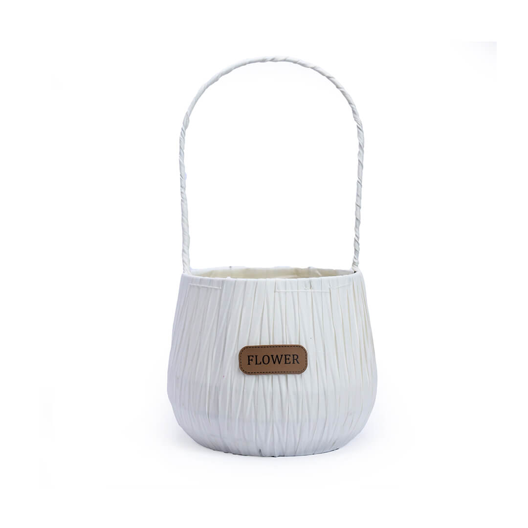 White Flower Basket