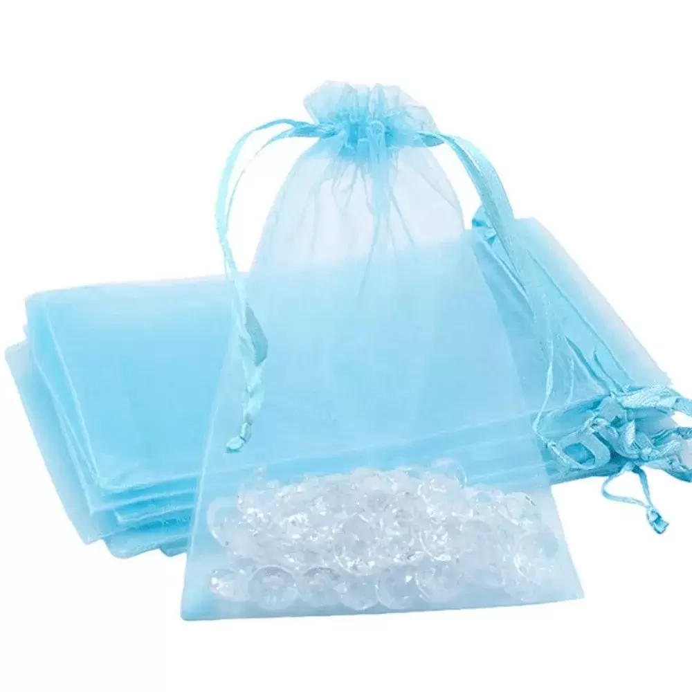 Blue Organza Gift Bags 25pcs