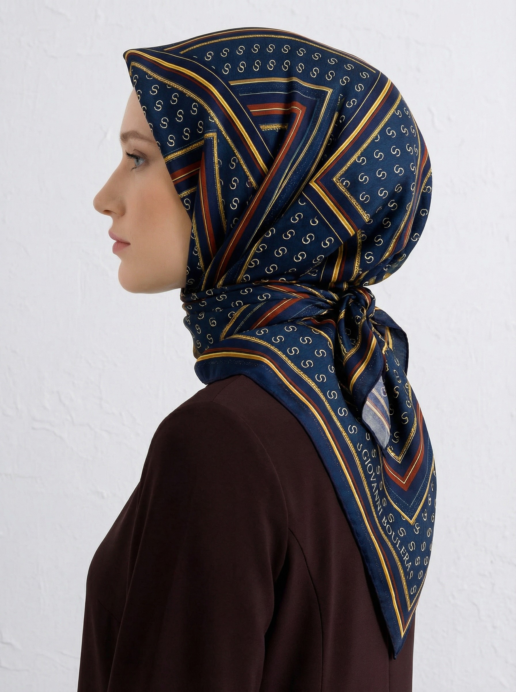 Patterned Silk Headscarf