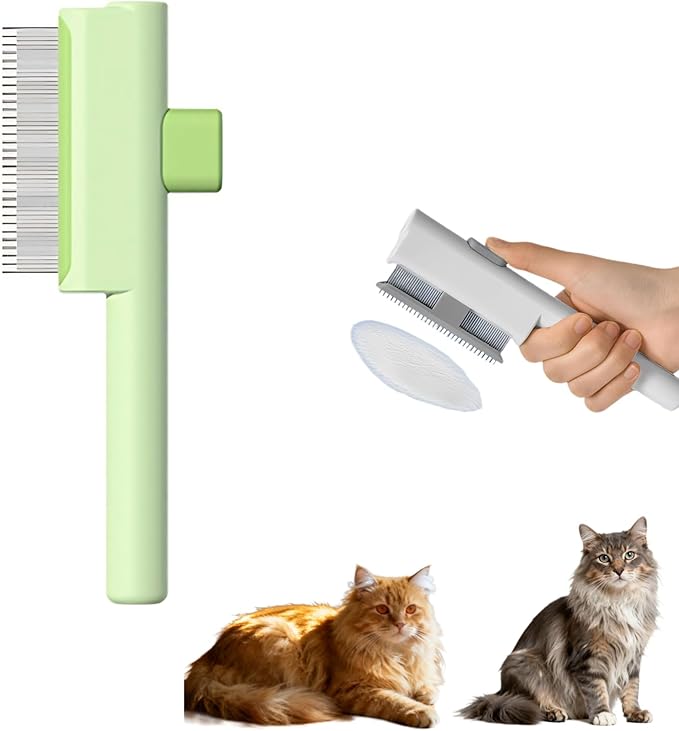 Spazzola per Animali Domestici,Spazzola per Gatti e Cani,Rimuove il 95% del Pelo Morto,Morbidezza Garantita per un Mantello Sano (Verde)