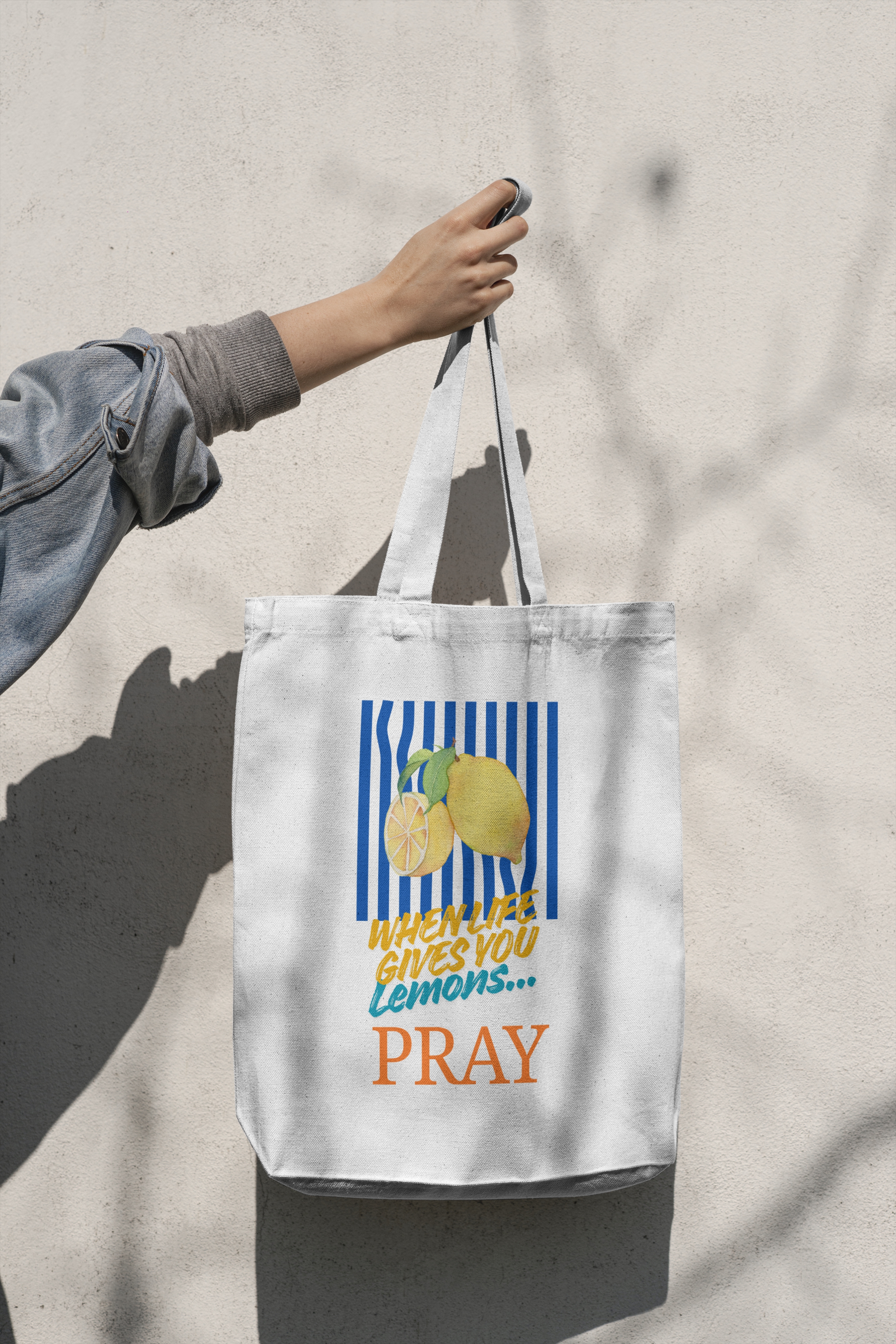 Lemon Print Tote Bag