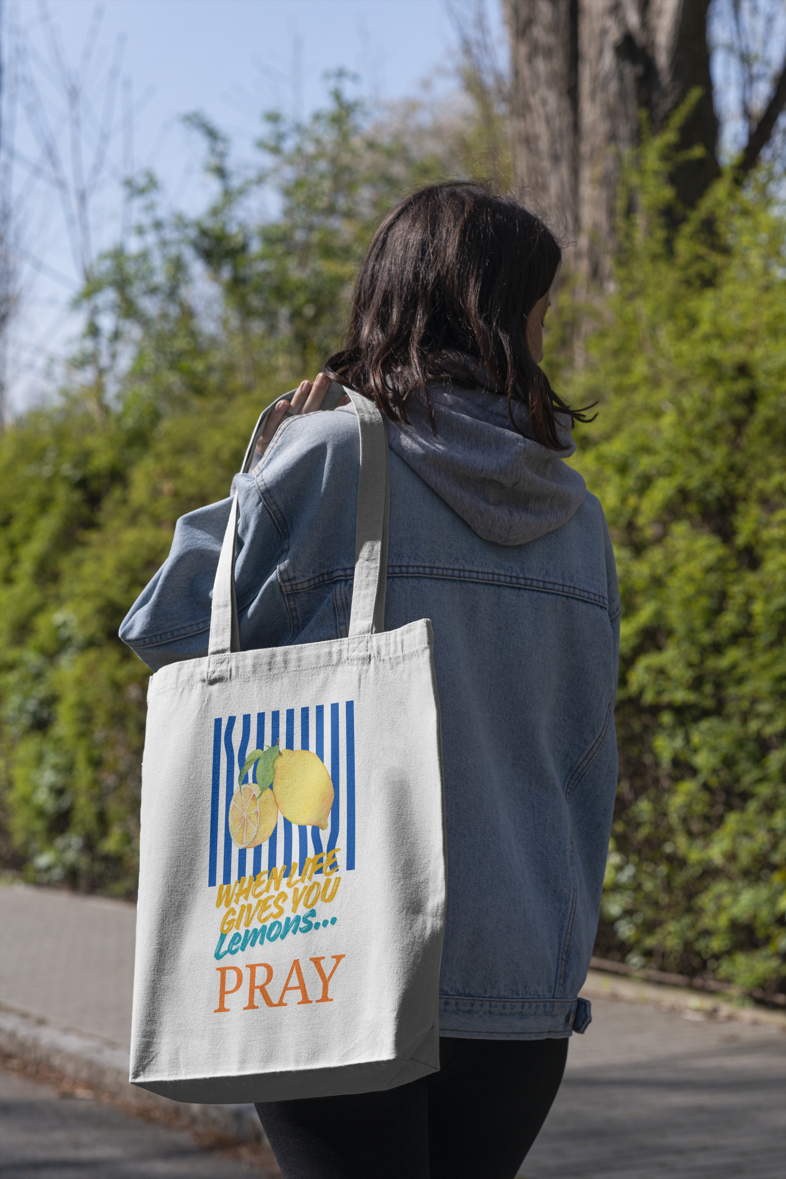 Lemon Print Tote Bag