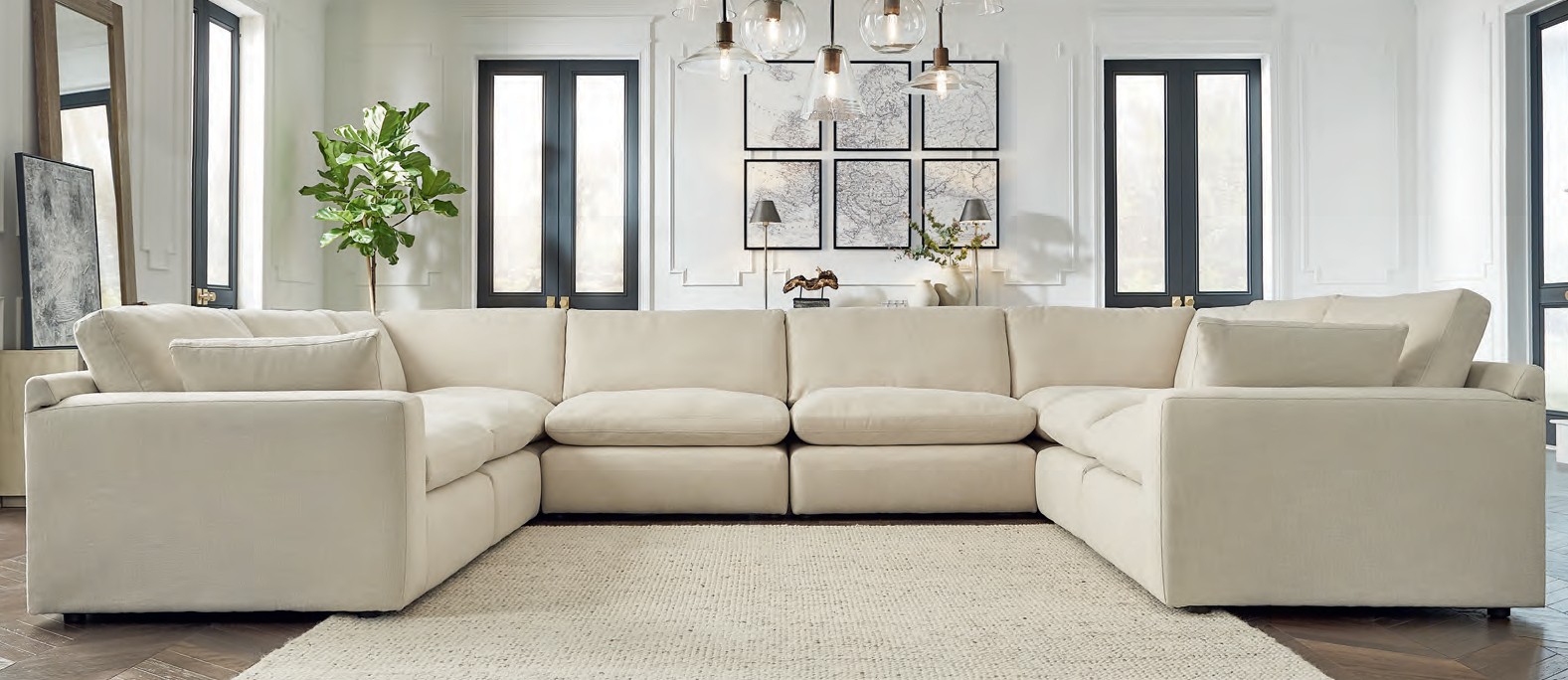 Modern Beige Sectional Sofa
