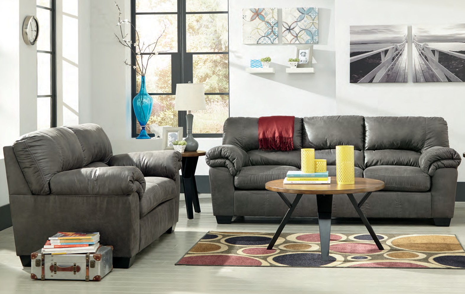 Gray Living Room Sofa Set