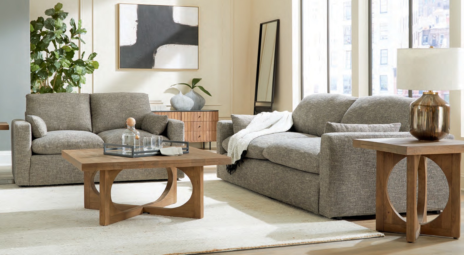 Modern Gray Sofa Set