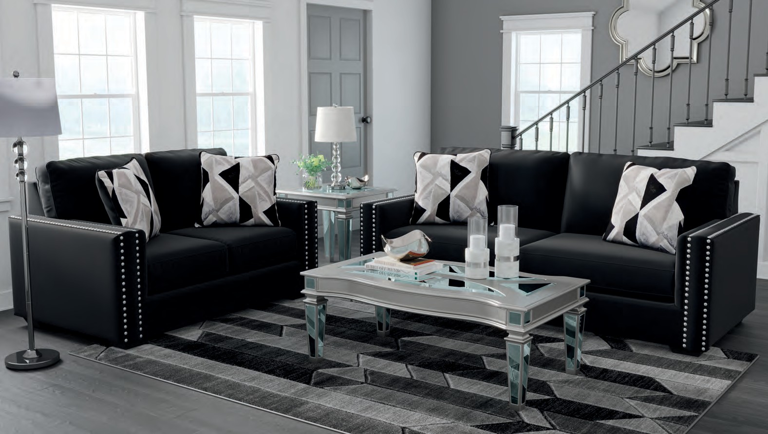 Modern Black Sofa Set