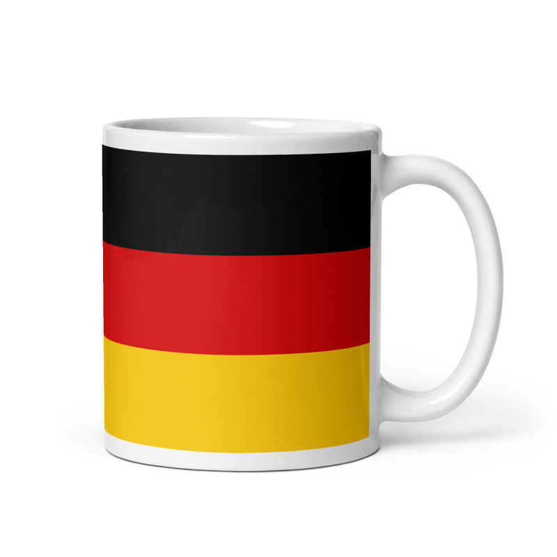 Germany Flag White Ceramic Glossy Coffee Mug