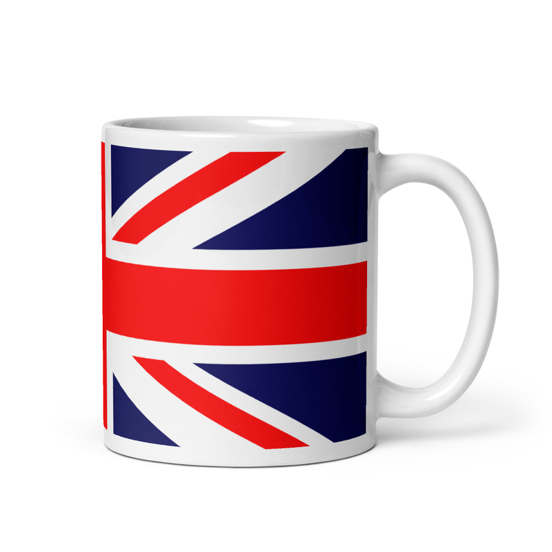 United Kingdom British Flag White Ceramic Glossy Coffee Mug