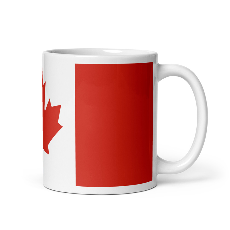 Canada Flag White Ceramic Glossy Coffee Mug
